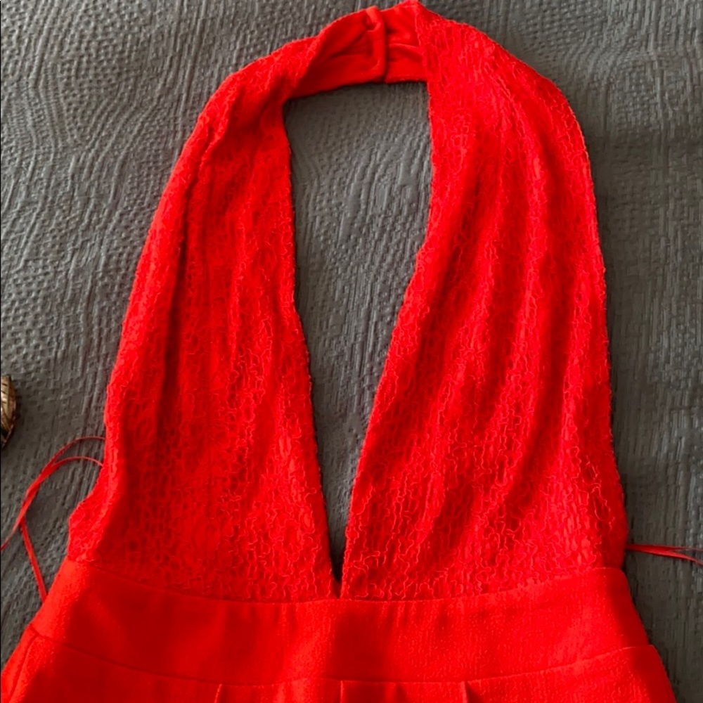 Lulus Red Halter Jumpsuit - Picture 4 of 6